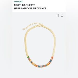 Pancea multi colored baguette herringbone necklace